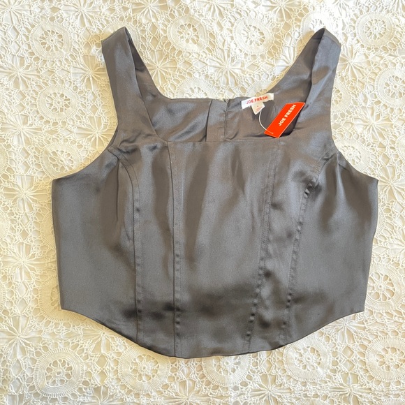 Joe fresh black silk/satin corset top NWT - Picture 2 of 7